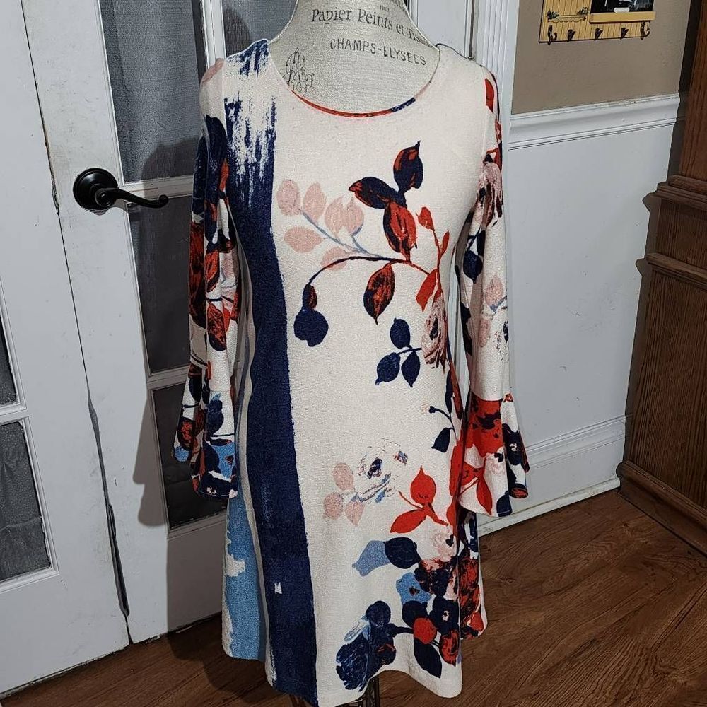 Maeve Anthropologie Womens Anthousia Knit Floral‎ Dress XS